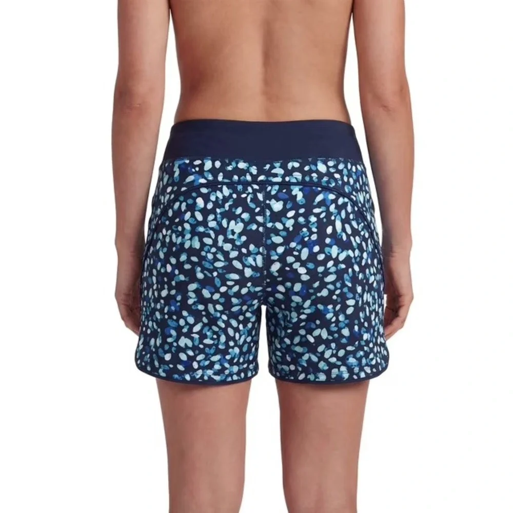 Lands' End Womens Blue Polka Dot Board Shorts Swim Bottoms Size M UPF 50+ NWT
